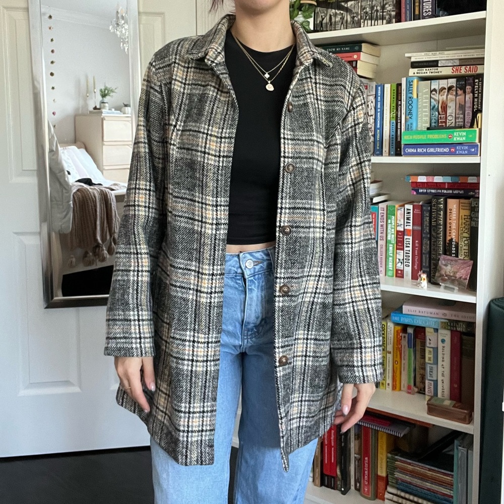 SHEIN plaid shacket